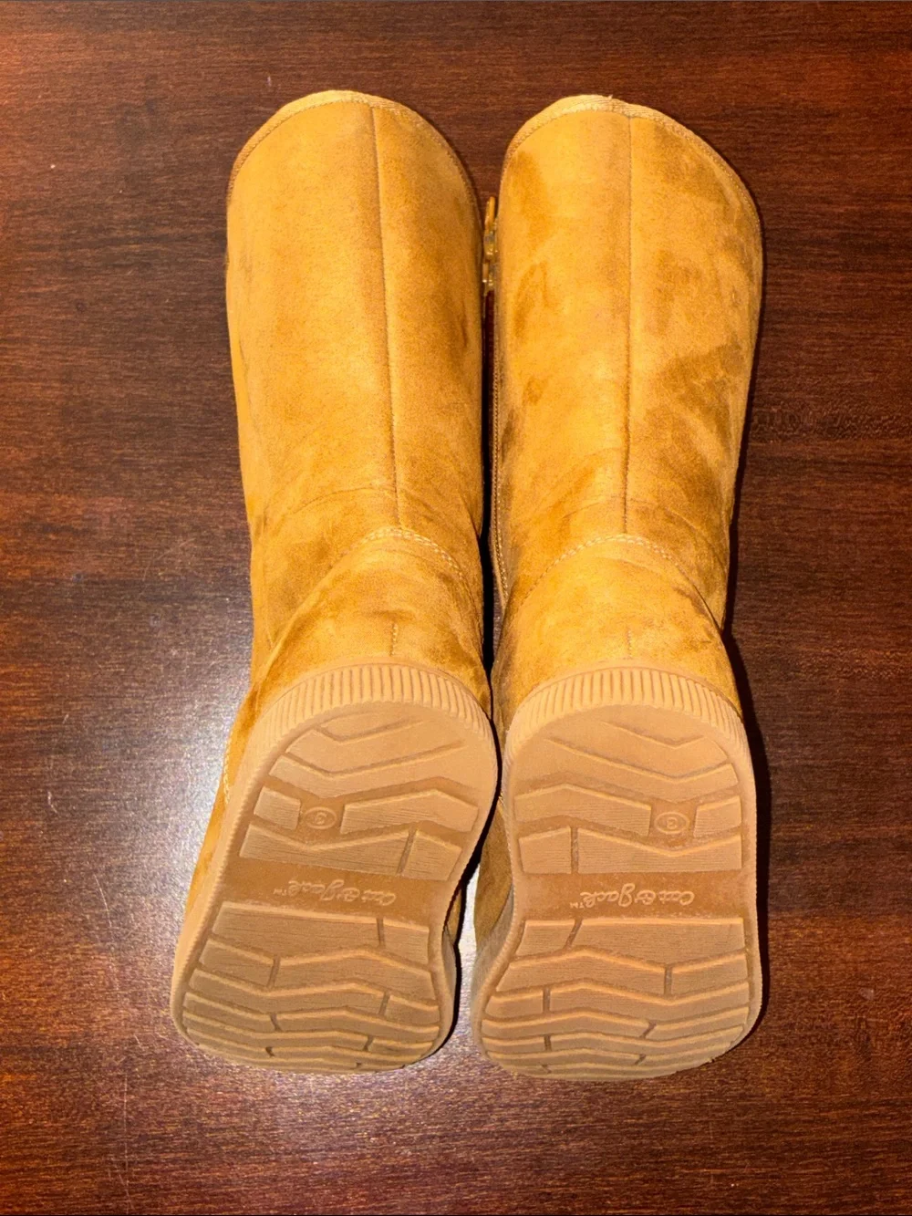 Cat & Jack Girl’s Mid-Calf Suede-Look Winter Boots - Tan